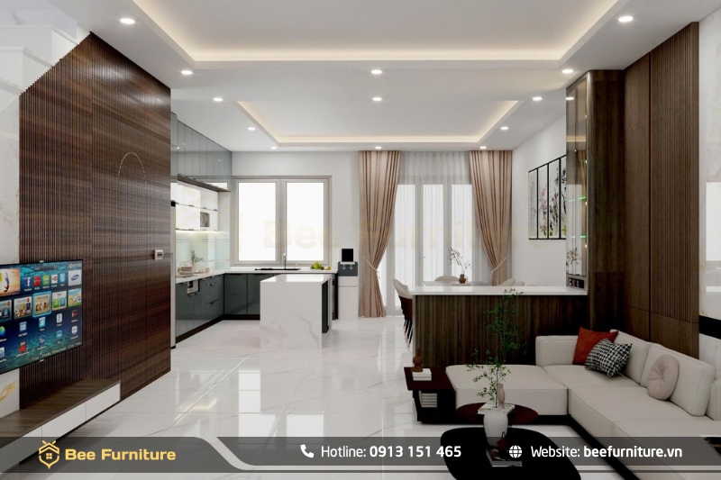 Thiết kế và thi công nội thất nhà phố chị Trang – An Giang