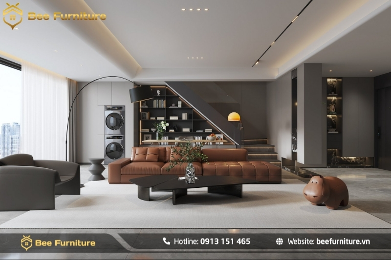 Phương án thiết kế kiến trúc nhà ở hai tầng hiện đại, diện tích lô đất 12x12m, gồm 4 phòng ngủ