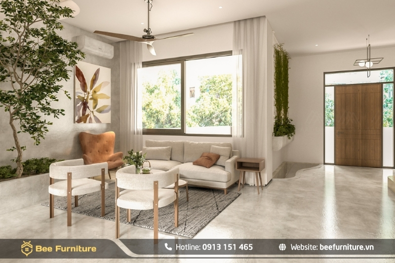 Công trình nhà ở hai tầng hiện đại, diện tích lô đất 10x20m, bố trí 3 phòng ngủ